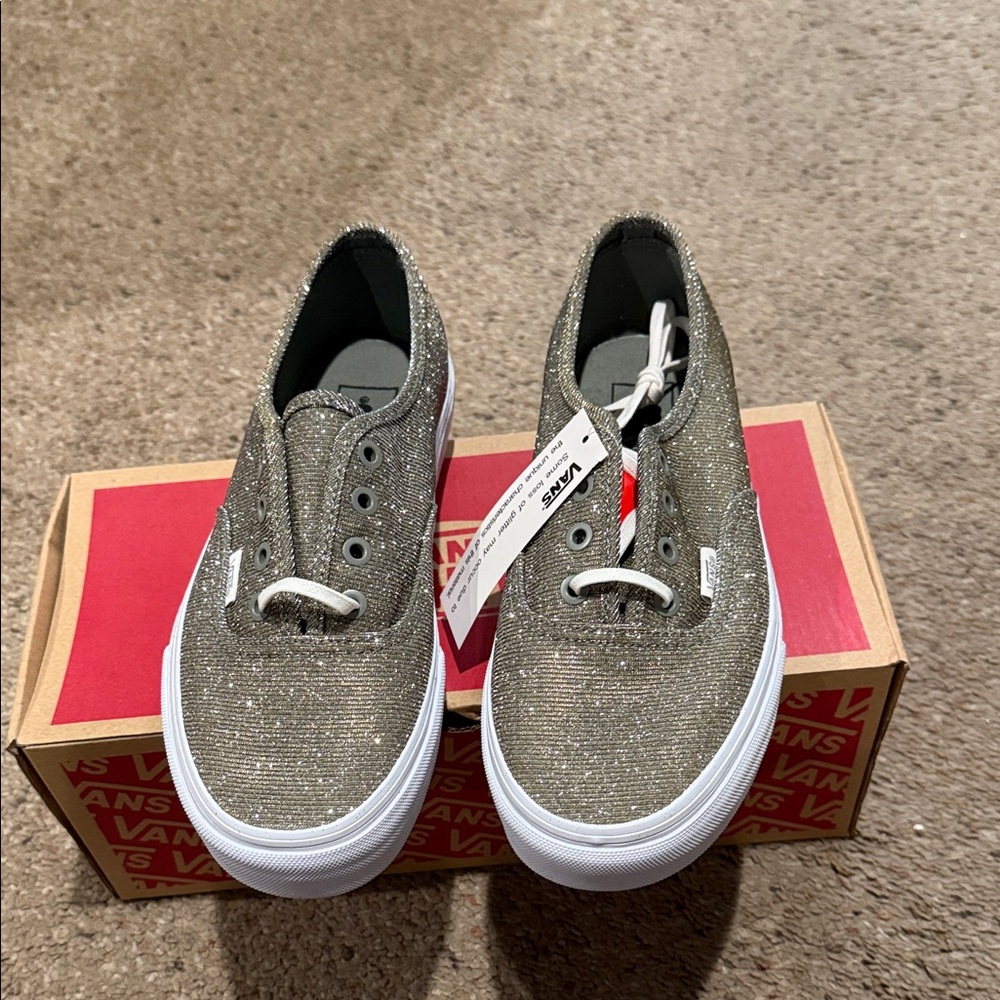 Vans Ladies Sparkly Sneakers - Silver